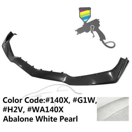 2014-2019 Chevy Corvette C7 ZR1 Style Painted Front Bumper Lip PP #140X, G1W, WA140X Abalone White Pearl