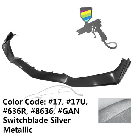 2014-2019 Chevy Corvette C7 ZR1 Style Painted Front Bumper Lip PP #17, 17U Switchblade Silver Metallic