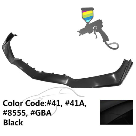 2014-2019 Chevy Corvette C7 ZR1 Style Painted Front Bumper Lip PP #41, 41A, 8555, GBA, WA8555 Black