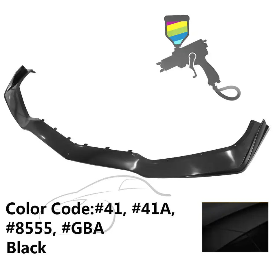 2014-2019 Chevy Corvette C7 ZR1 Style Painted Front Bumper Lip PP #41, 41A, 8555, GBA, WA8555 Black