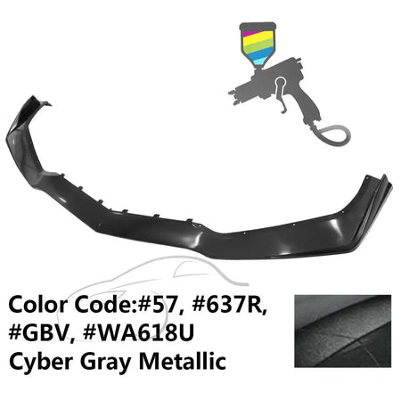 2014-2019 Chevy Corvette C7 ZR1 Style Painted Front Bumper Lip PP #57, WA618U, WA637R Cyber Gray Metallic