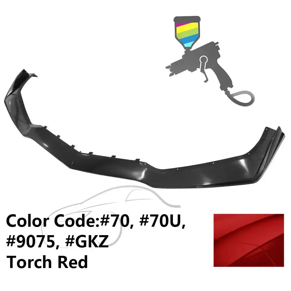2014-2019 Chevy Corvette C7 ZR1 Style Painted Front Bumper Lip PP #70, 70U, 9075, GKZ, WA9075 Torch Red