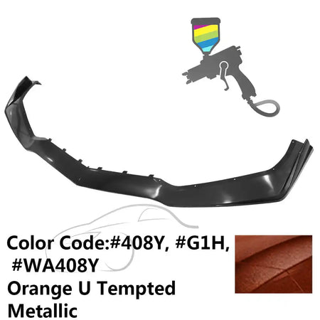 2014-2019 Chevy Corvette C7 ZR1 Style Painted Front Bumper Lip PP #G1H, WA408Y Orange U Tempted Metallic