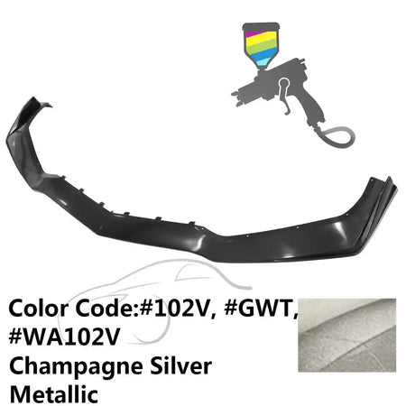 2014-2019 Chevy Corvette C7 ZR1 Style Painted Front Bumper Lip PP #GWT, WA102V Champagne Silver Metallic