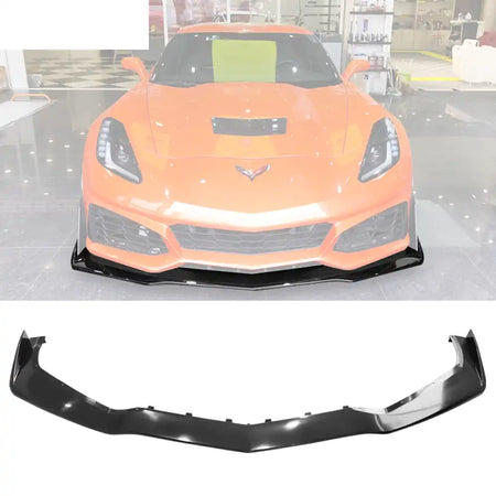 2014-2019 Chevy Corvette C7 ZR1 Style Painted Front Bumper Lip PP Unpainted Black