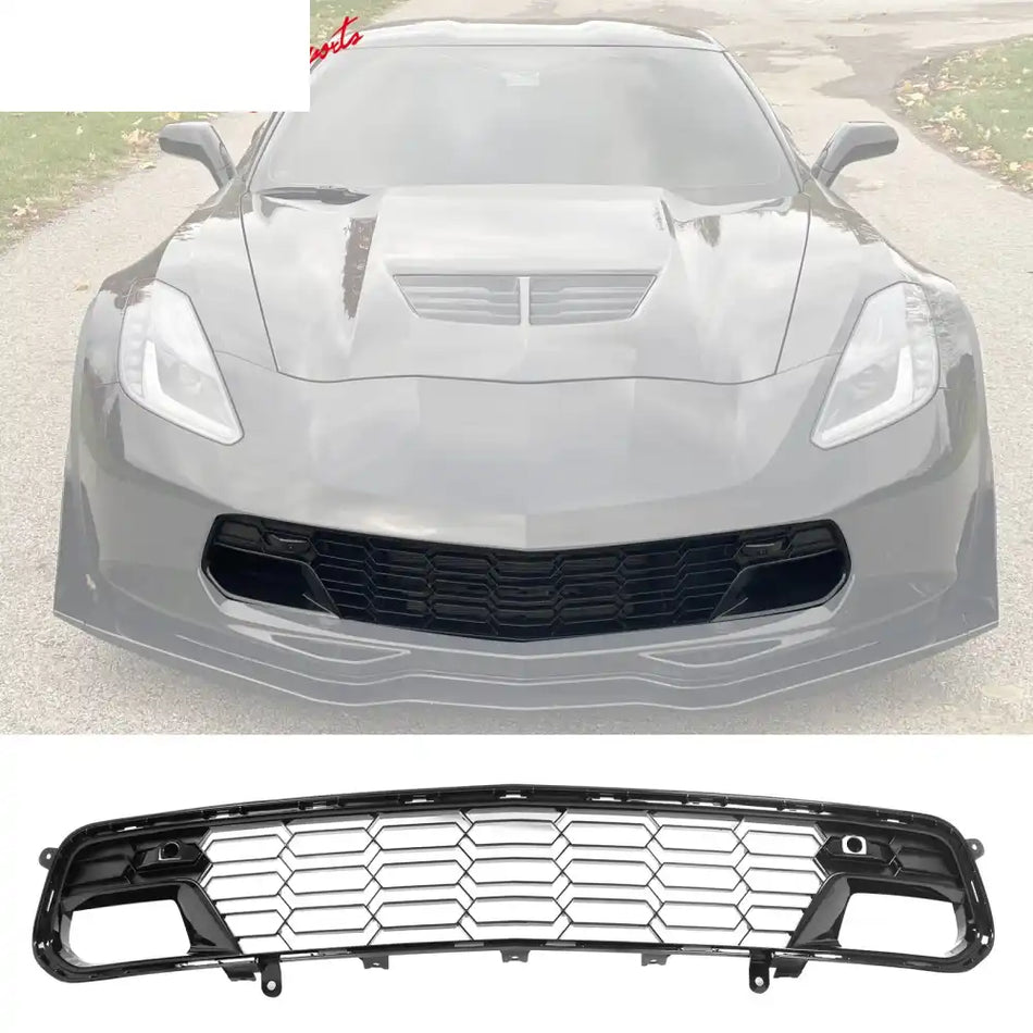 2014-2019 Chevy Corvette Gloss Black C7 Z06 Front Bumper Grille ABS