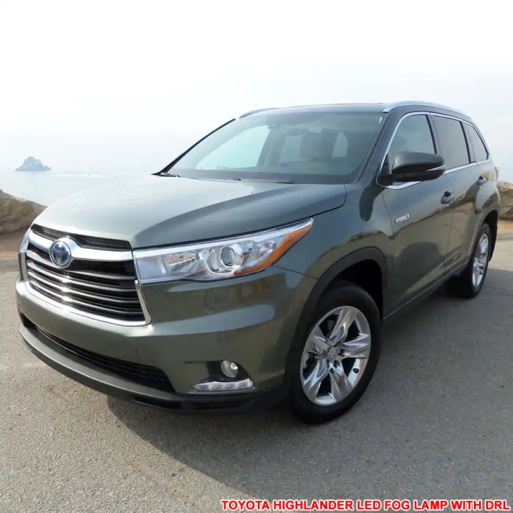 2014-2019 Toyota Highlander Clear Lens DRL LED Fog Light Pair ABS