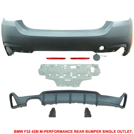 2014-2020 BMW F32 428i M-P Style PP Rear Bumper Cover Single Outlet