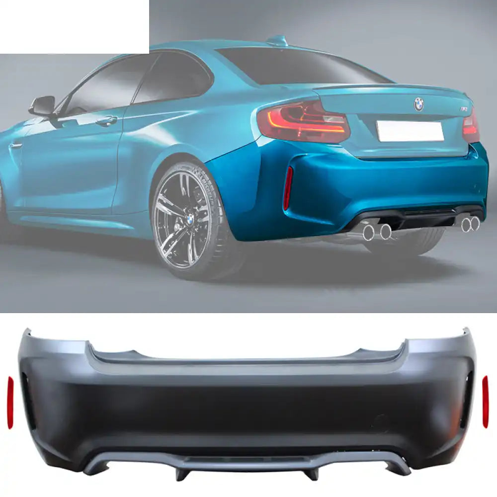 2014-2021 BMW F22 2 Series M2 Style Unpainted Black Rear Bumper Cover