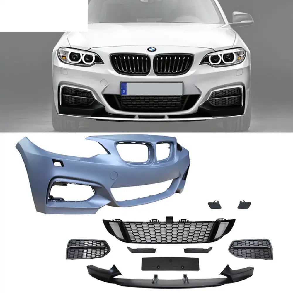 2014-2021 BMW F22 F23 2-Series MP Style Front Bumper Cover W/Grille PP