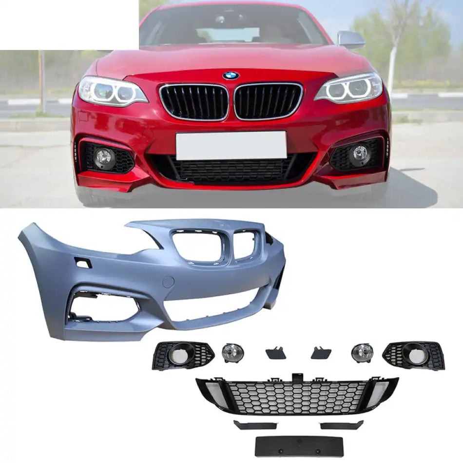 2014-2021 BMW F22 F23 M Sport Style Front Bumper Cover W/ Fog Lights