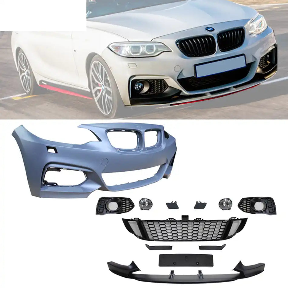 2014-2021 BMW F22 F23 MP Style Front Bumper Cover W/Fog Lights PP