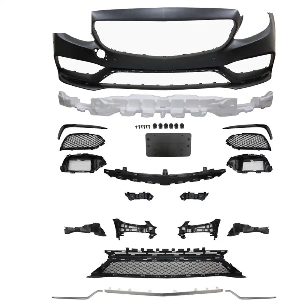2015-2016 Benz W205 C63 Style Full PDC Front +Rear Bumper + Side Skirts