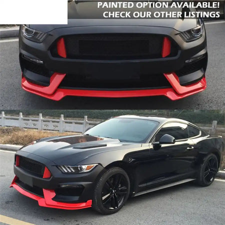 2015-2016 Ford Mustang GT350 Black Front Rear Bumper Conversion PP