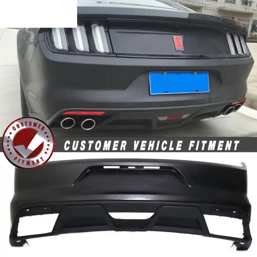 2015-2016 Ford Mustang GT350 Black Front Rear Bumper Conversion PP