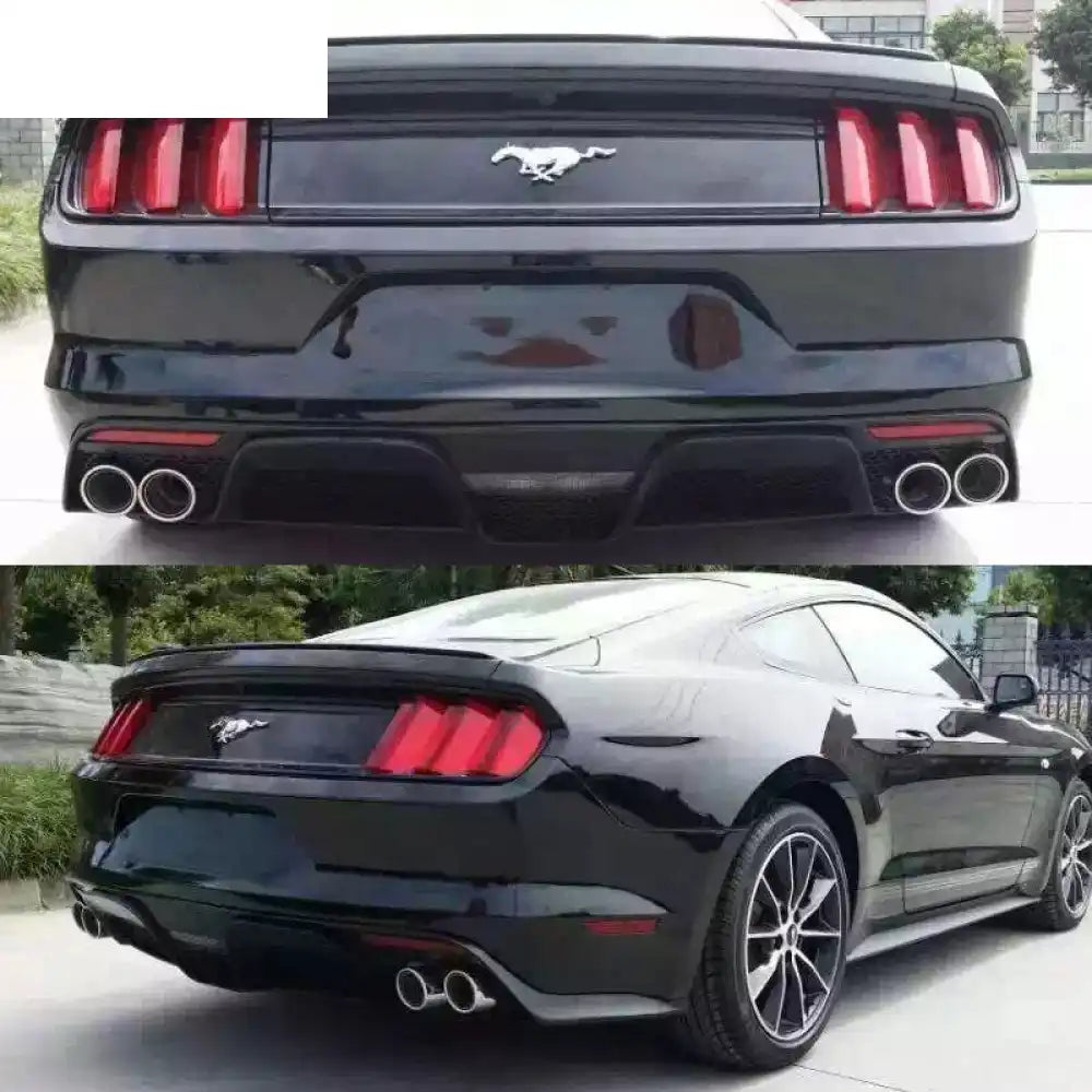 2015-2016 Ford Mustang GT350 Black Rear Bumper Kit With Diffuser