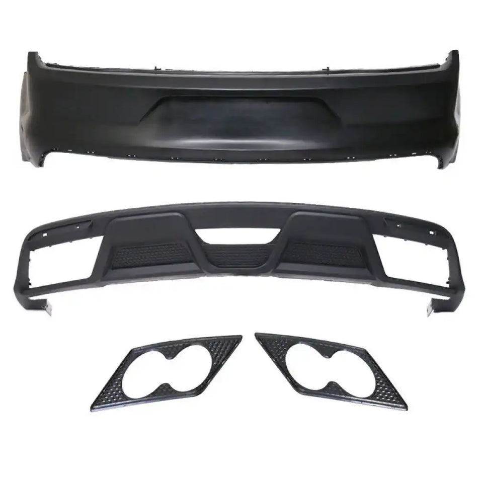 2015-2016 Ford Mustang GT350 Black Rear Bumper Kit With Diffuser