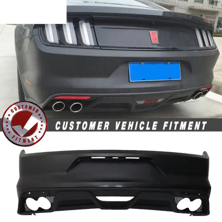 2015-2016 Ford Mustang GT350 Black Rear Bumper Kit With Diffuser