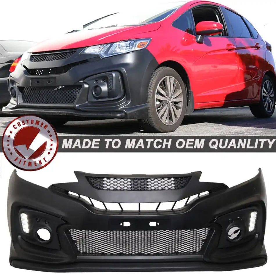 2015-2016 Honda Fit GK5 Front Bumper Conversion Cover DRL Light PP