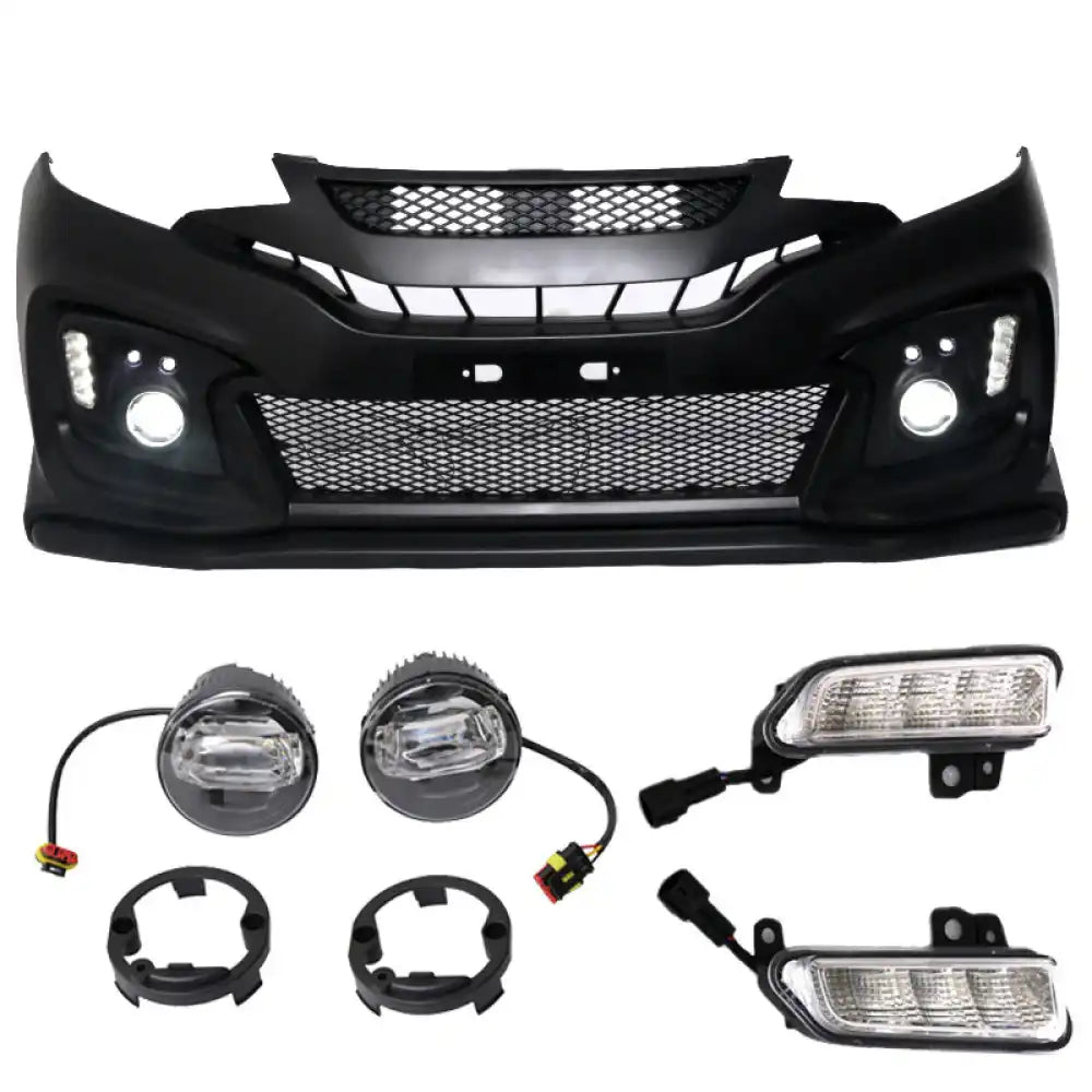 2015-2016 Honda Fit GK5 Jazz Front Bumper Conversion DLR Foglight PP