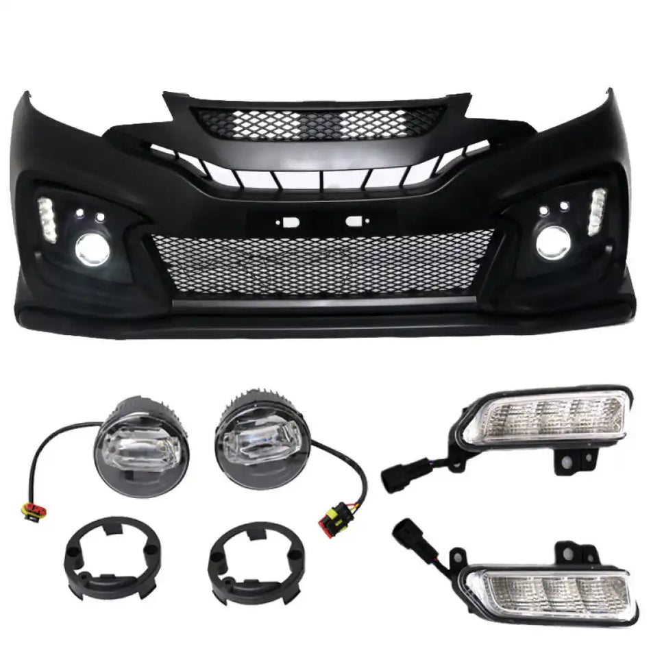 2015-2016 Honda Fit GK5 Jazz Front Bumper Conversion DLR Foglight PP