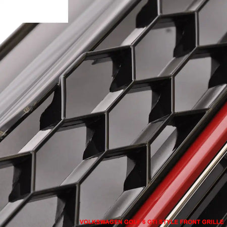 2015-2016 VW Golf MK7 GTI Style Black W/ Red Trim Front Grille ABS