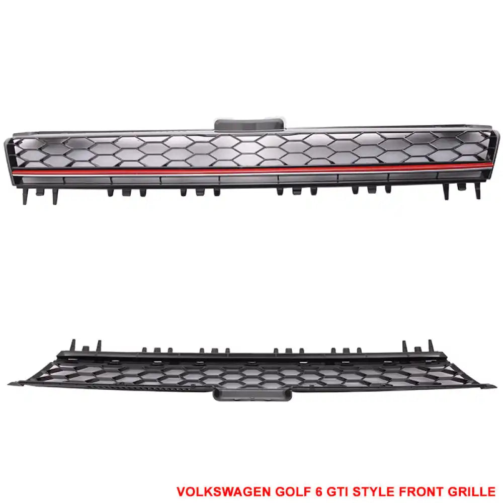 2015-2016 VW Golf MK7 GTI Style Black W/ Red Trim Front Grille ABS