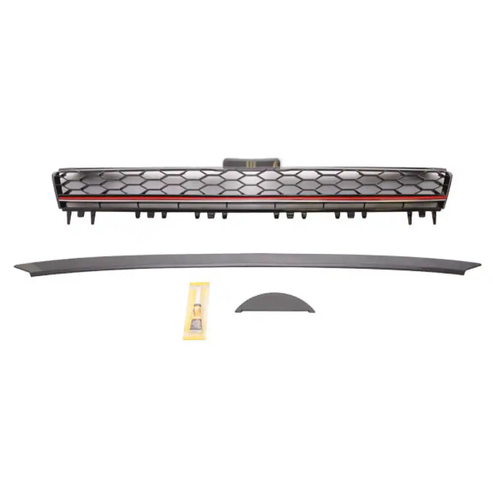 2015-2016 VW Golf MK7 GTI Style Black W/ Red Trim Front Grille ABS
