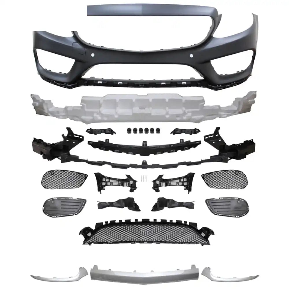 2015-2017 Benz W205 C Class W/ PDC Front + Rear Bumper + Side Skirts