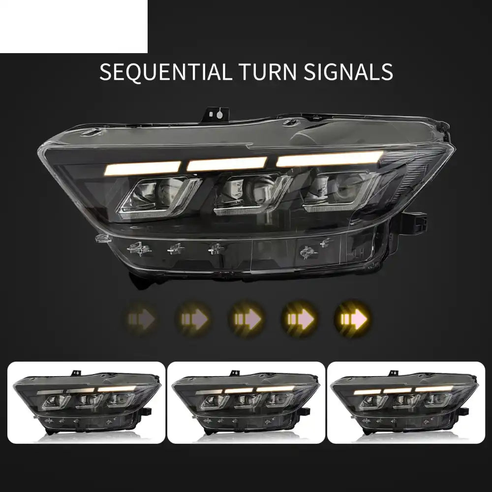 2015-2017 Ford Mustang Dark Horse Bumper Cover Switchback Headlight