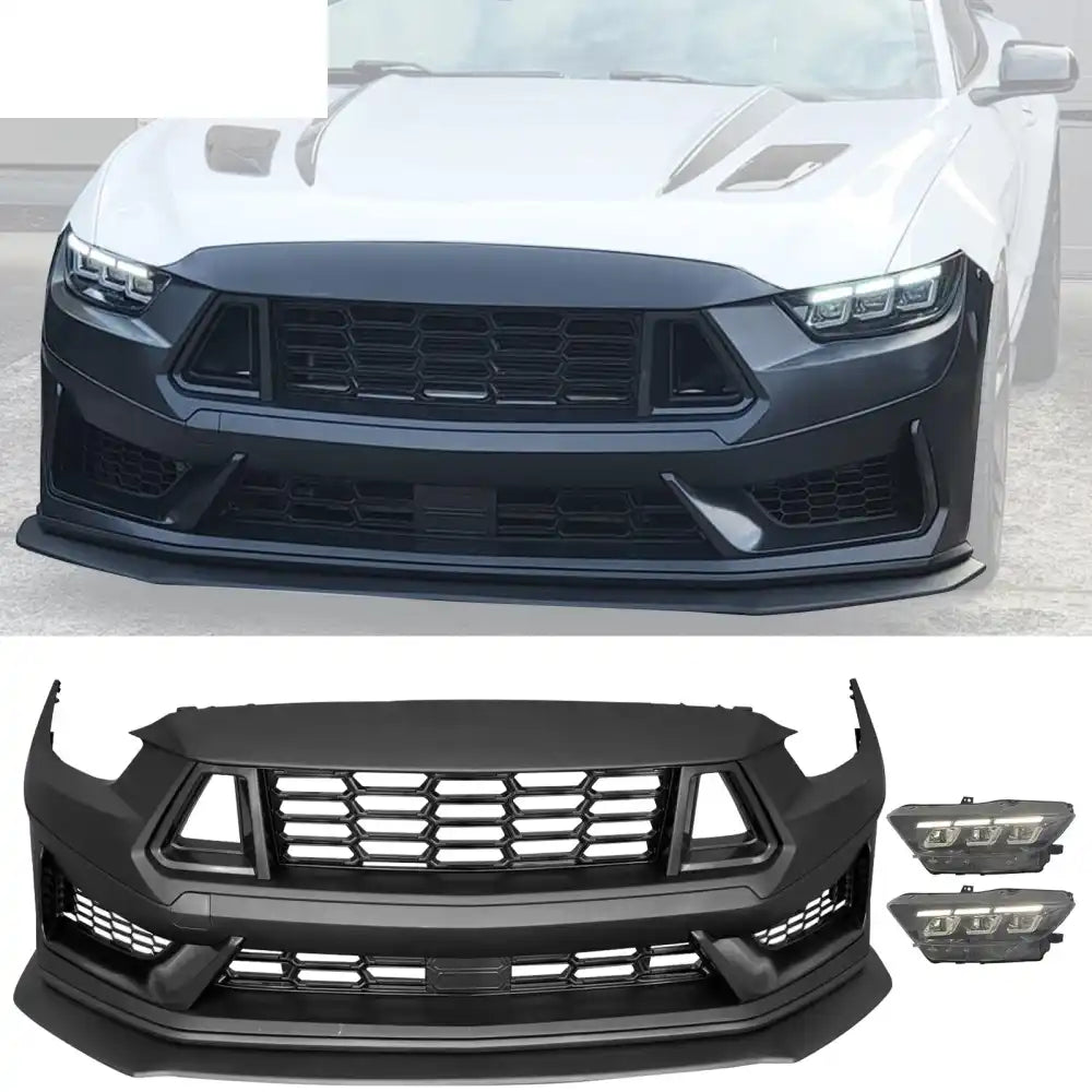2015-2017 Ford Mustang Dark Horse Style Front Bumper Cover Headlight