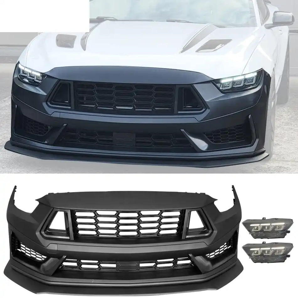 2015-2017 Ford Mustang Dark Horse Style Front Bumper Cover Headlight
