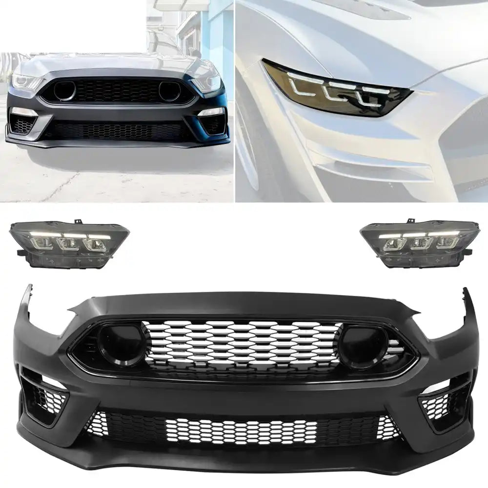 2015-2017 Ford Mustang EcoBoost Front Bumper Cover Lower Upper Grill
