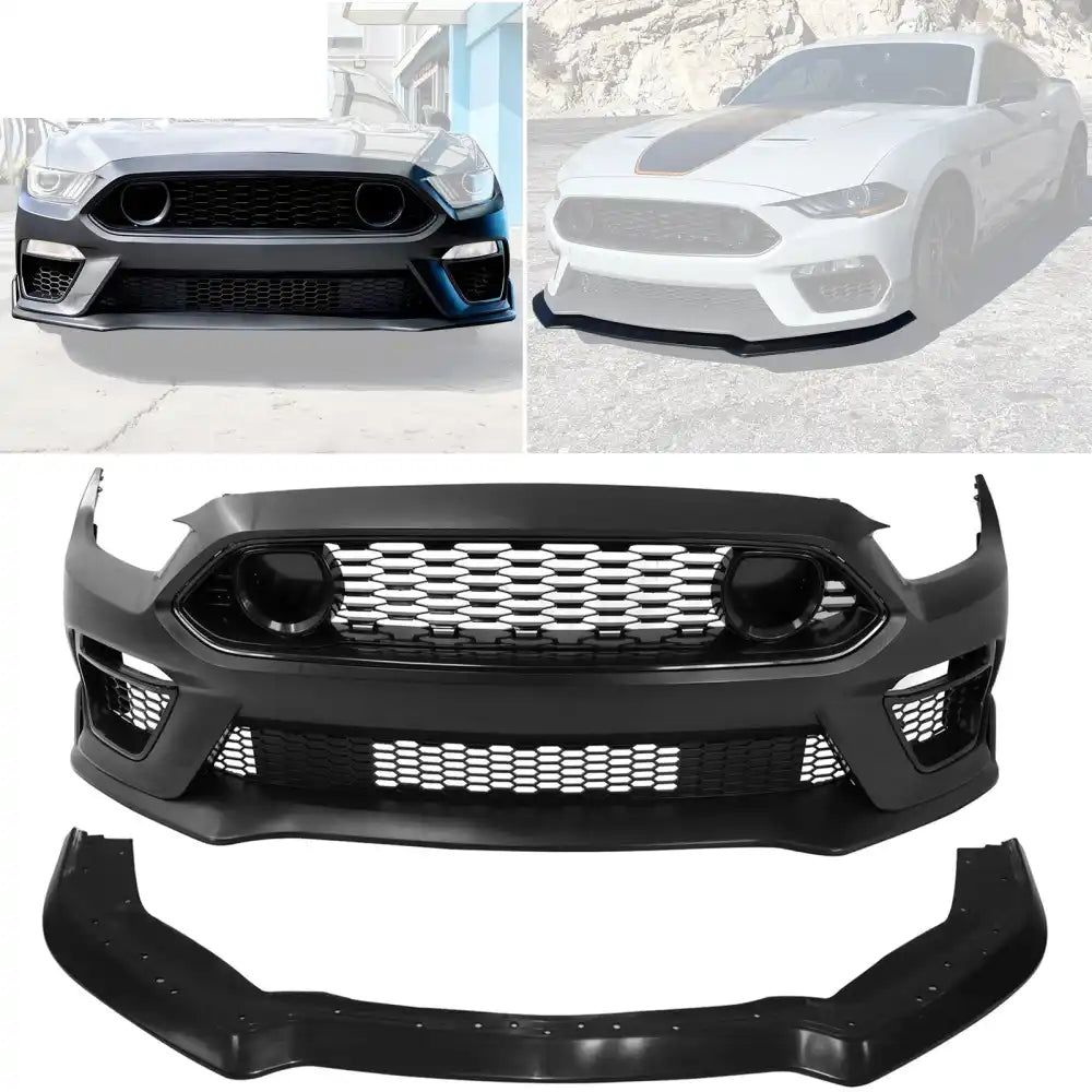 2015-2017 Ford Mustang Front Bumper Conversion W/ Chin Lip Grilles PP