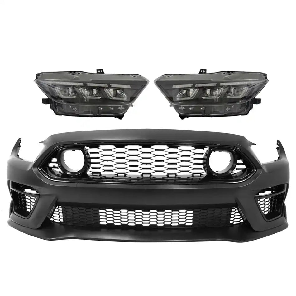 2015-2017 Ford Mustang Front Bumper Conversion W/ Headlights Grille PP