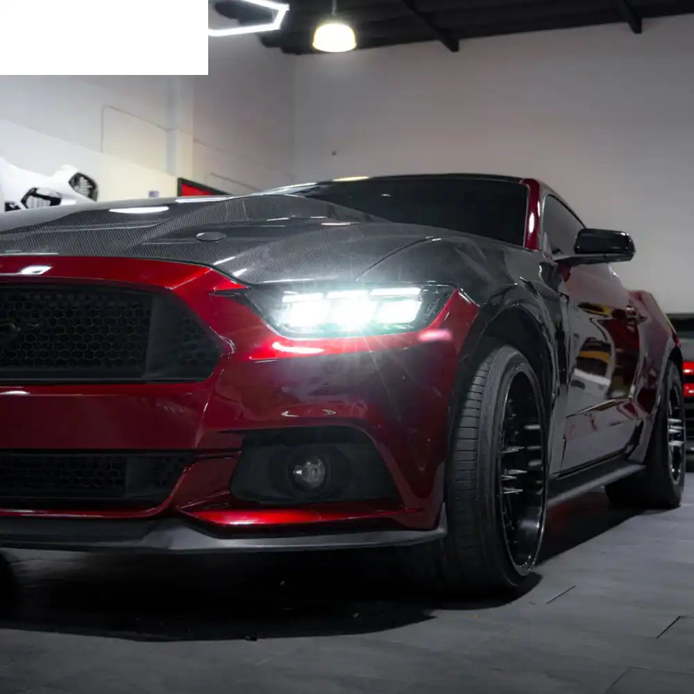 2015-2017 Ford Mustang Front Bumper Cover W/ LED Grilles Headlights