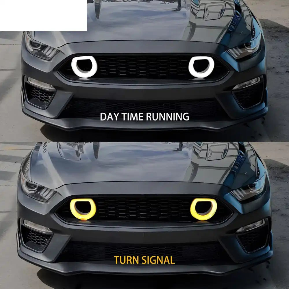 2015-2017 Ford Mustang Front Bumper Cover W/ LED Grilles Headlights