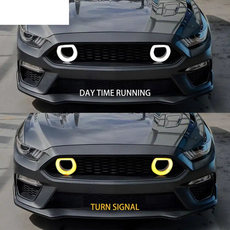 2015-2017 Ford Mustang Front Bumper Cover W/ LED Grilles Headlights