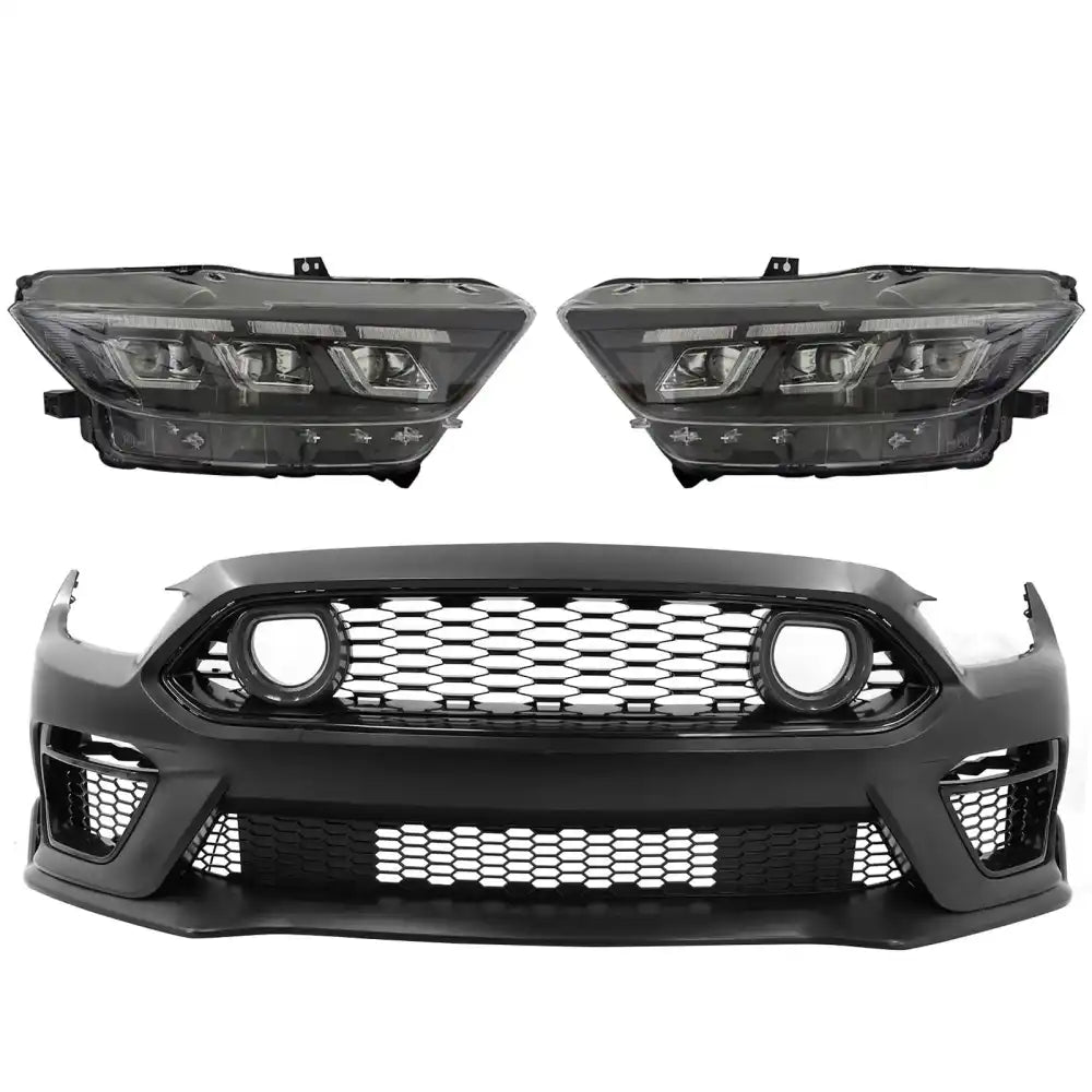 2015-2017 Ford Mustang Front Bumper Cover W/ LED Grilles Headlights