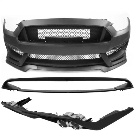 2015-2017 Ford Mustang Front Bumper Rear Diffuser & Dual Trunk Spoiler