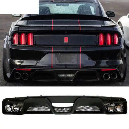 2015-2017 Ford Mustang Front Bumper Rear Diffuser & Dual Trunk Spoiler