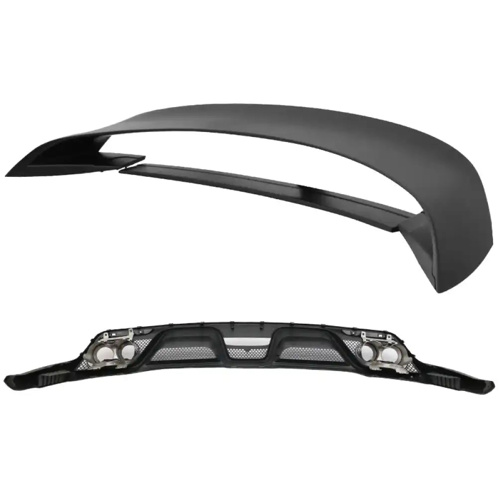 2015-2017 Ford Mustang Front Bumper Rear Diffuser & Dual Trunk Spoiler