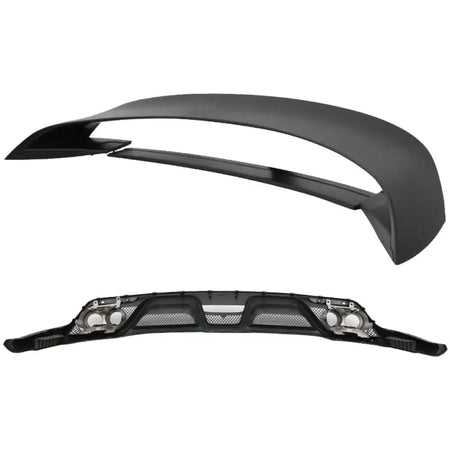 2015-2017 Ford Mustang Front Bumper Rear Diffuser & Dual Trunk Spoiler