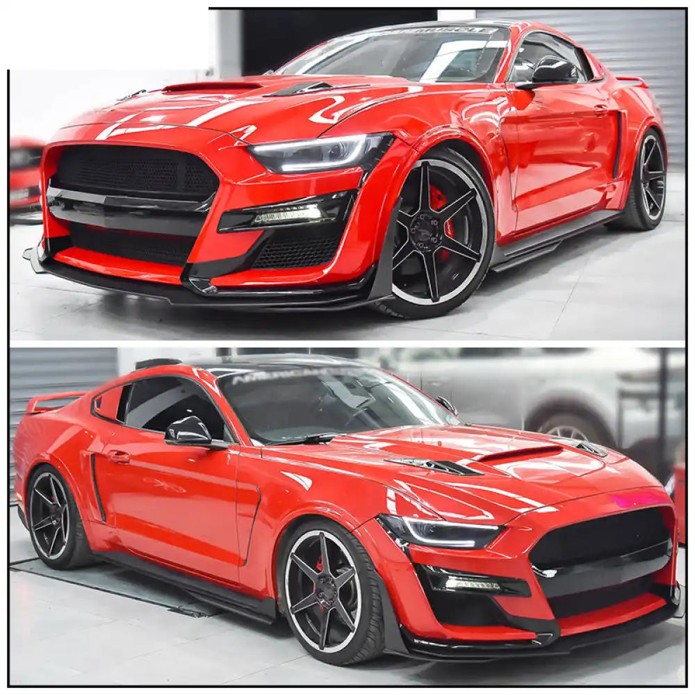 2015-2017 Ford Mustang GT500 Style Unpainted Black Front Bumper Lip PP