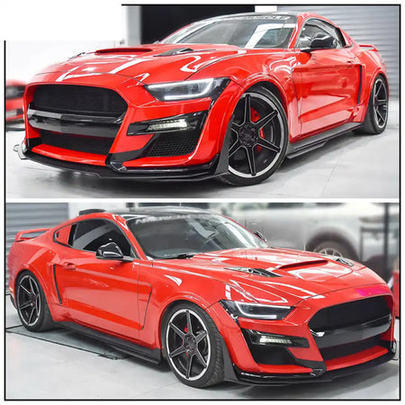 2015-2017 Ford Mustang GT500 Style Unpainted Black Front Bumper Lip PP