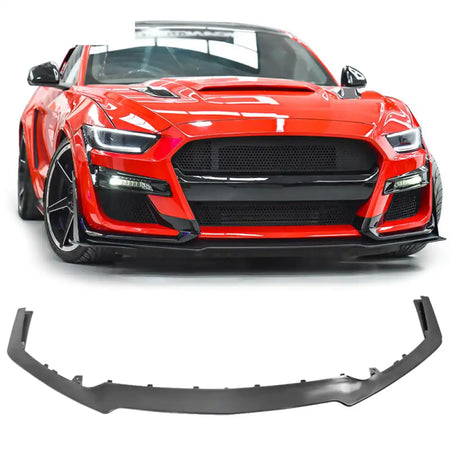 2015-2017 Ford Mustang GT500 Style Unpainted Black Front Bumper Lip PP
