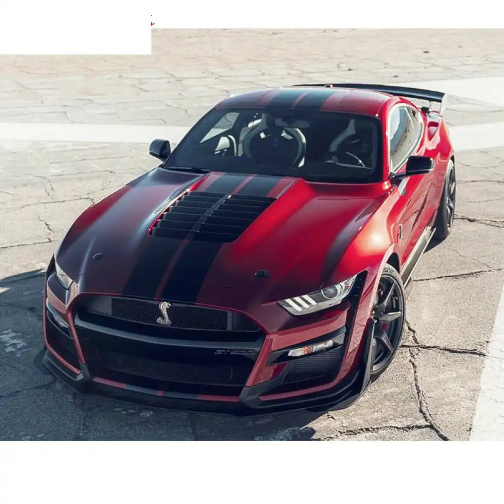 2015-2017 Ford Mustang Hood GT500 Style Black Car Hood Cover Aluminum