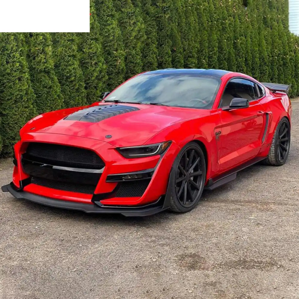 2015-2017 Ford Mustang Hood GT500 Style Black Car Hood Cover Aluminum