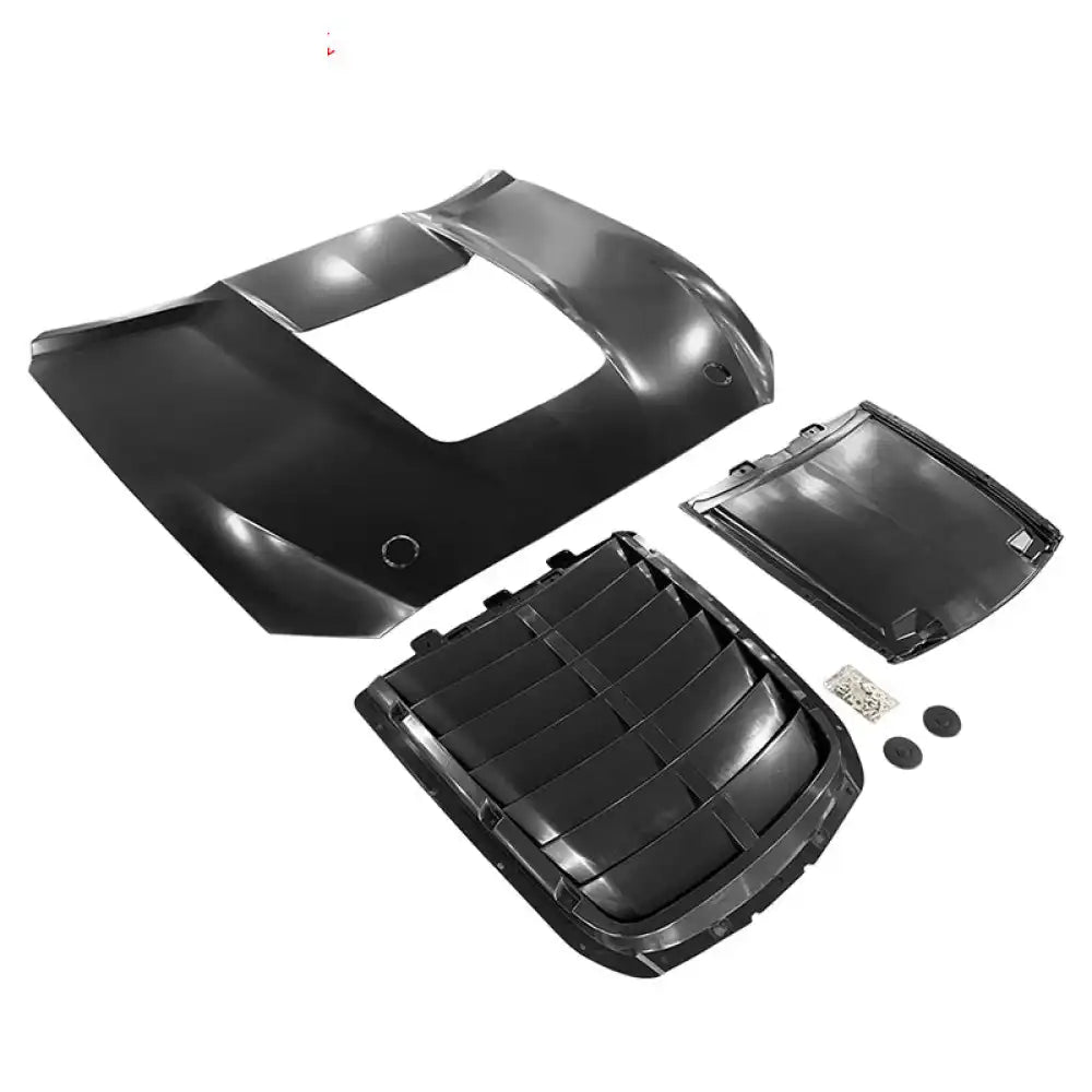2015-2017 Ford Mustang Hood GT500 Style Black Car Hood Cover Aluminum