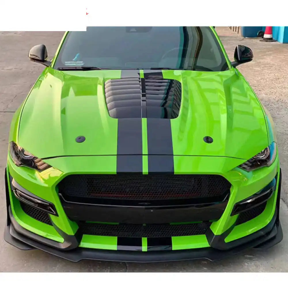 2015-2017 Ford Mustang Hood GT500 Style Black Car Hood Cover Aluminum